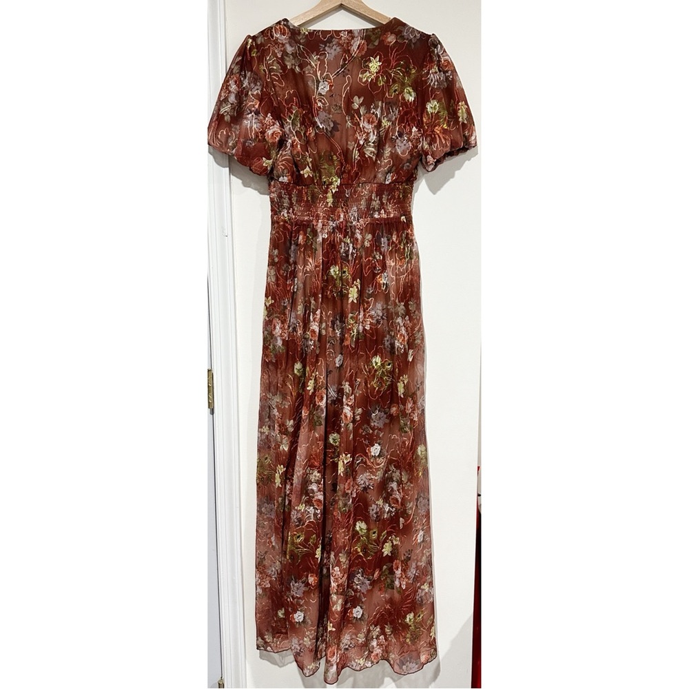 Baltic Born Ardley Maxi Dress Rust Floral Size Medium - Picture 6 of 12